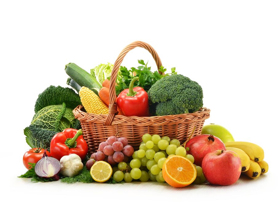 다이어트에 신선한 과일과 야채